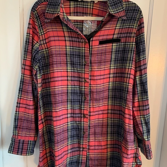 Soft Surroundings Highlands Pink Plaid Flannel - Picture 2 of 8
